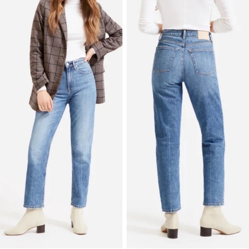 Everlane The‎ High Rise Straight Jean Light Wash Denim